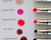Mineral Lipsticks in beautiful rich colors, moisture rich, flavored or unflavored