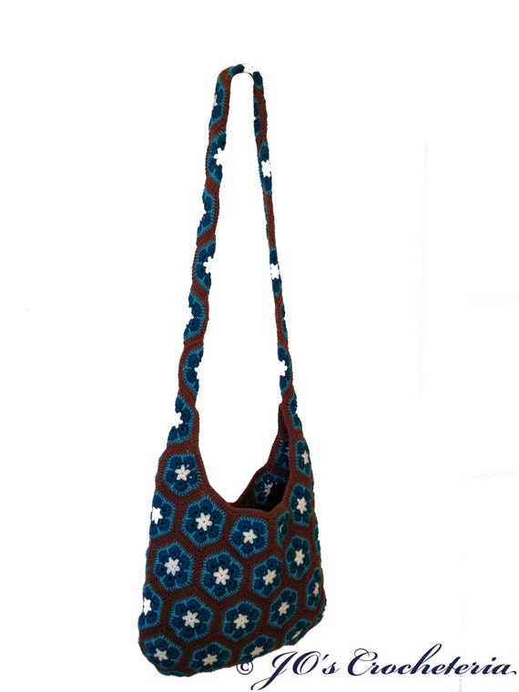 Crochet Pattern African Flower Shoulder Bag
