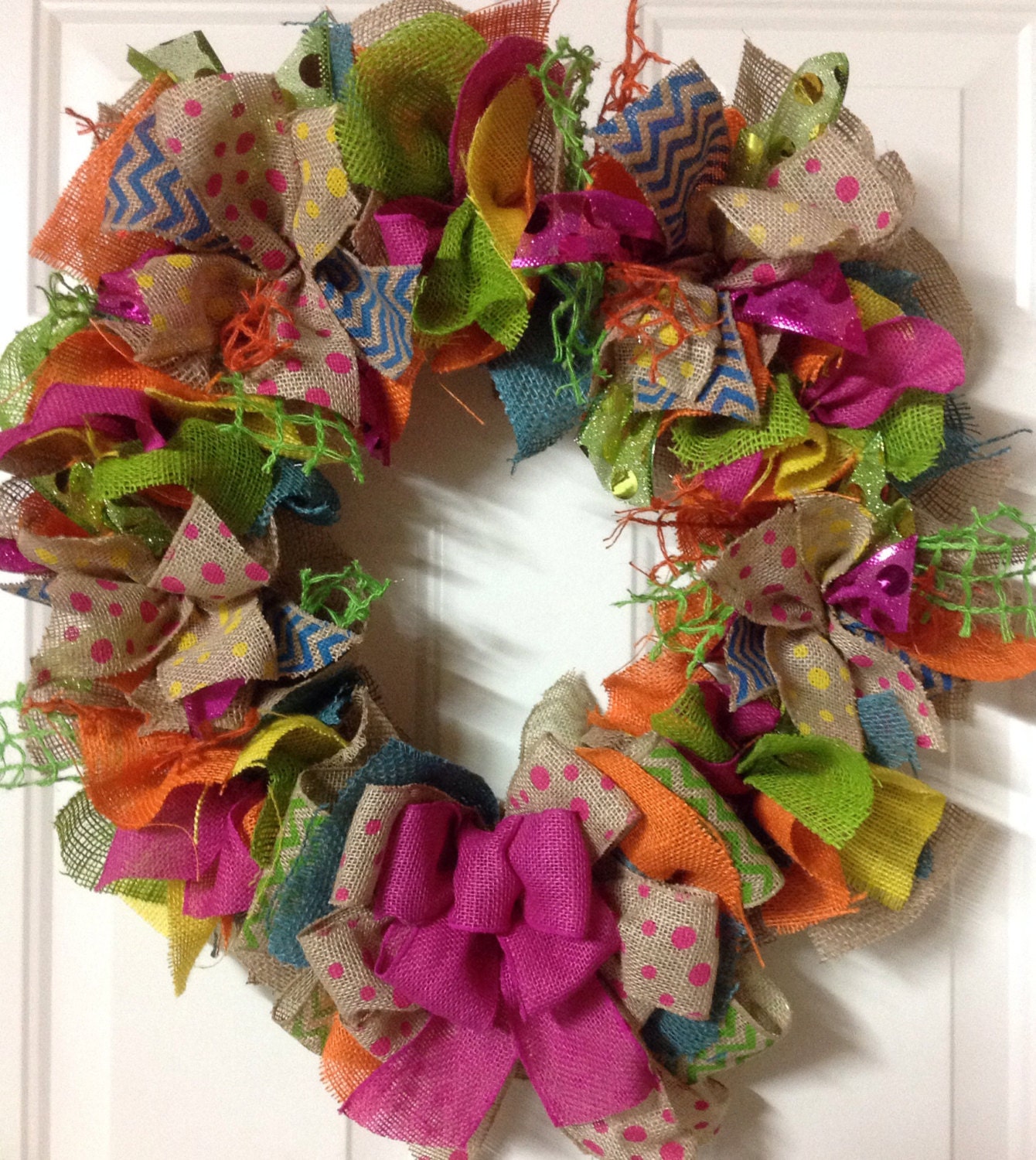 Multi Colored Burlap Wreath 8853