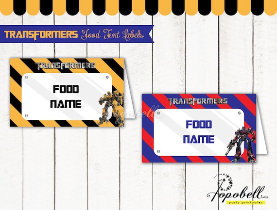 Transformers Food Tent Labels for Transformers Birthday Party. Instant ...