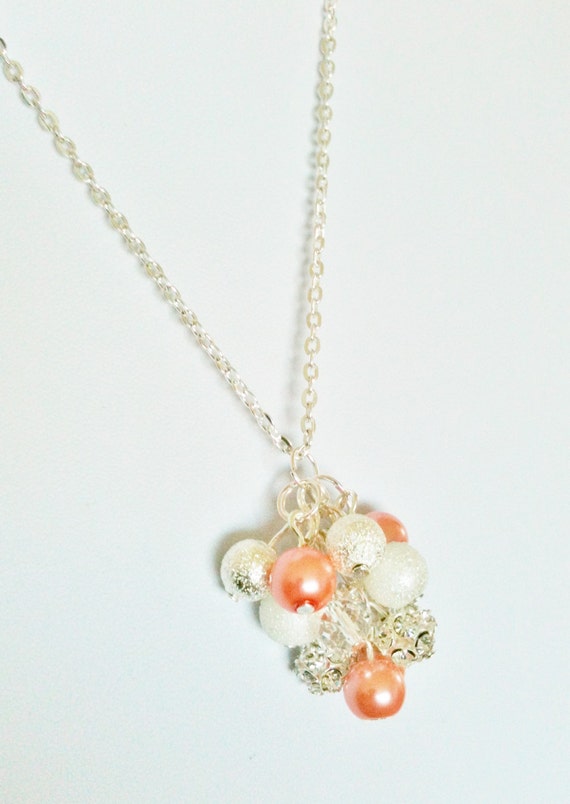 Items similar to Coral Necklace Coral Bridesmaid Jewelry Coral Jewelry