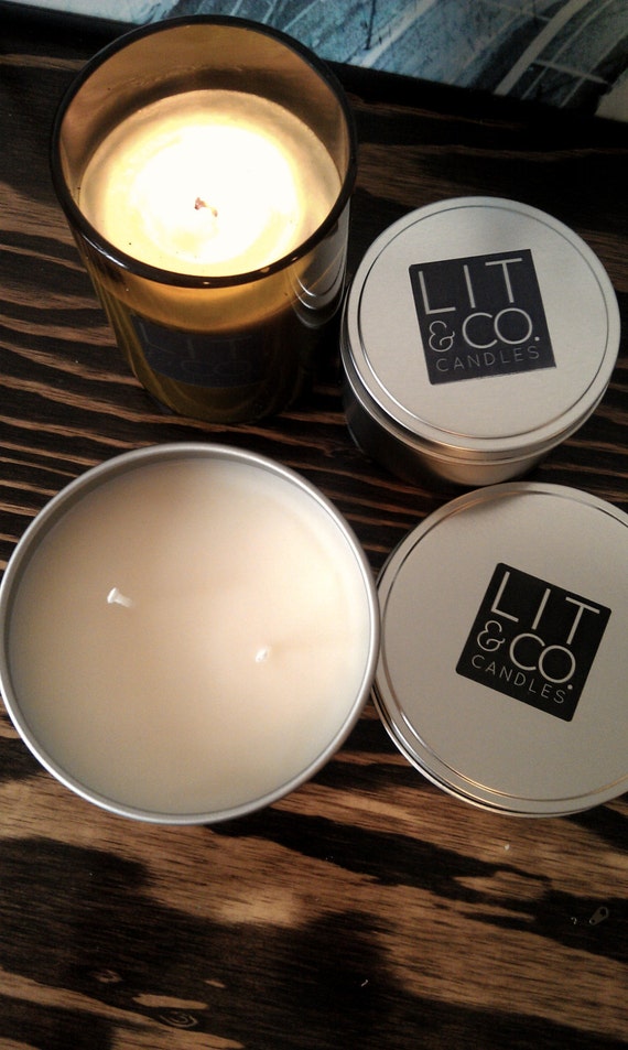 Cider+Chestnut Natural Soy Candle in 16oz Travel Tin Candle  Fall Candle