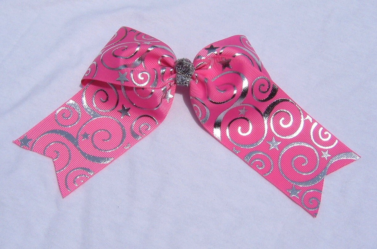 Big Breast Cancer Pink Out Cheer Bow Large Hot Pink and