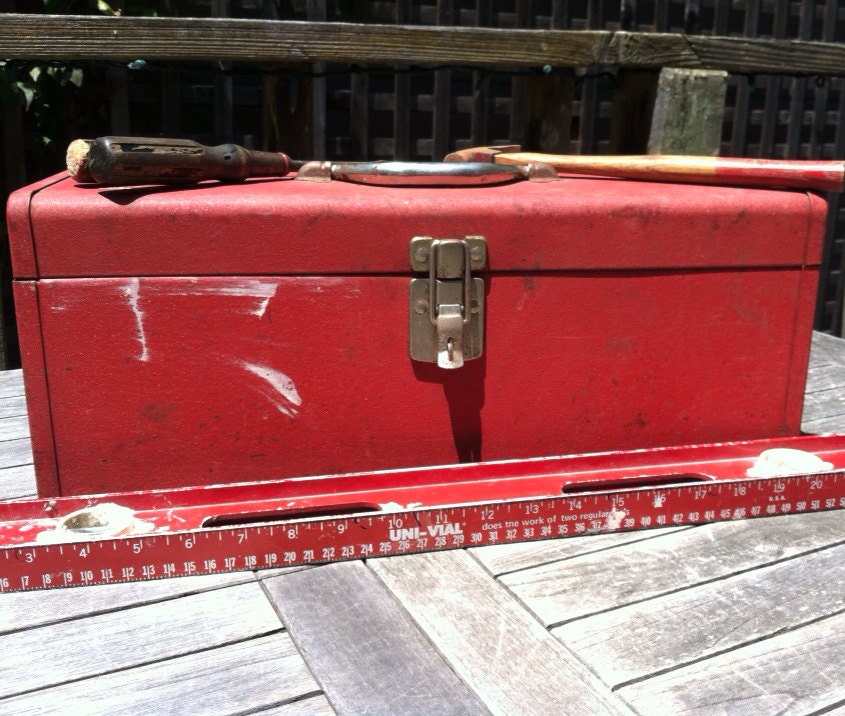 Vintage Kennedy Kits Metal Tool Box Model KK19 Garage Tool