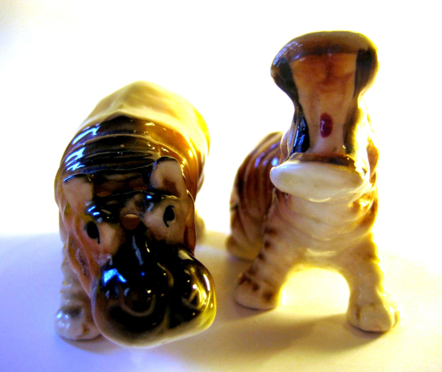 Hippo Salt and Pepper Shakers Bone China by WildlifeGardenerArt