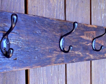 Wall Coat Rack, Rustic Wood Holder, from Upcycled Pallet wood, 5 hooks ...