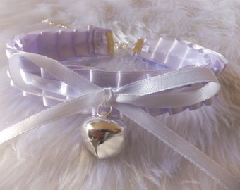 Black Ruffled Ribbon Cosplay Anime Maid Choker Cat Bell Collar