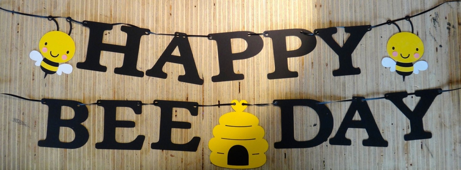 Happy Bee Day Birthday Banner