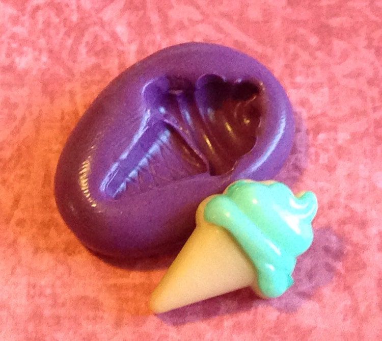 Ice Cream Cone 21mm Flexible Silicone Mold by KreativeKoala