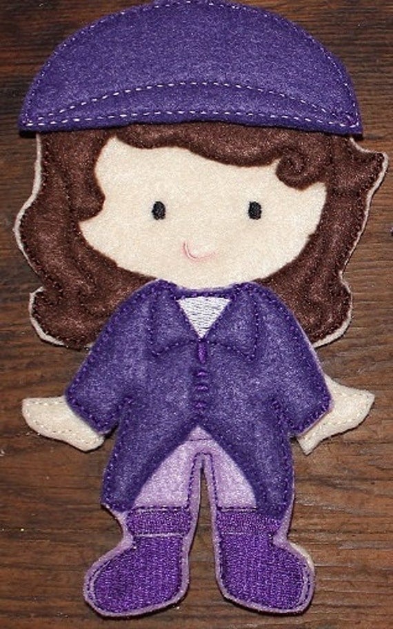 Sofia First princess inspired felt unpaper doll with riding outfit