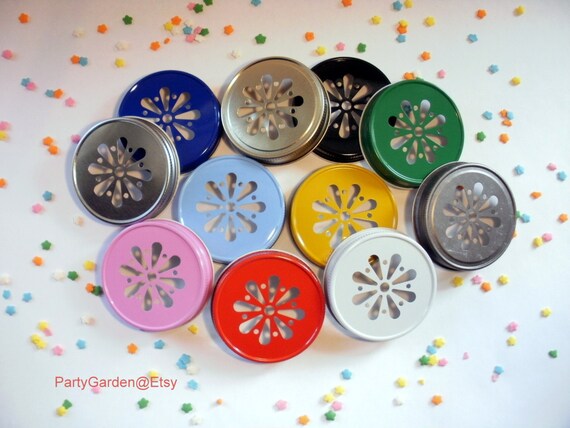 20 Mason Jar Daisy Lids - Pick your Colors Il_570xn