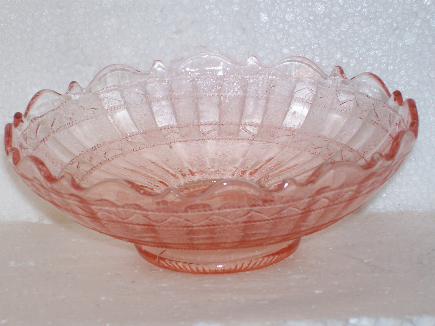 Pink Depression Glass Footed Candy Bowl by GarageSaleGlass on Etsy