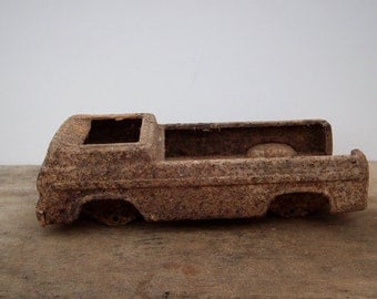 Vintage Toy Truck Shell, Metal Car, Rustic Industrial