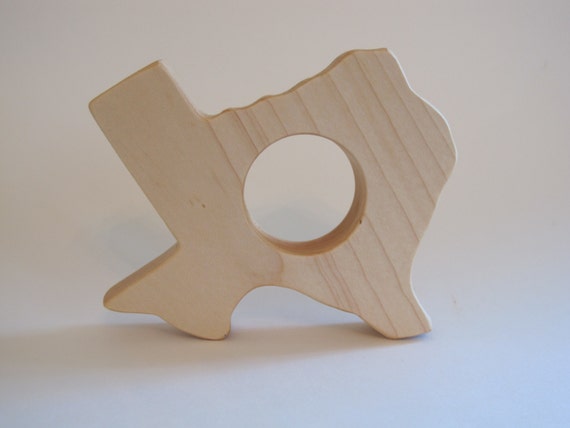 Wooden Texas State Teether - organic, safe and natural for baby