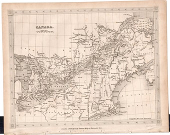 1843 Vintage Map of Canada #00136