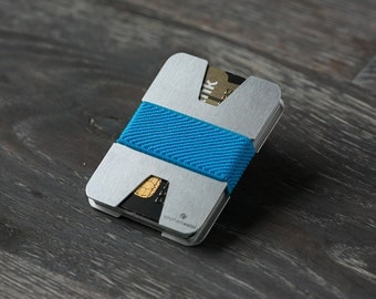 Men's wallet, aluminum wallet, credit card holder, metal wallet, slim wallet, modern design wallet, X wallet, Elephant Wallet