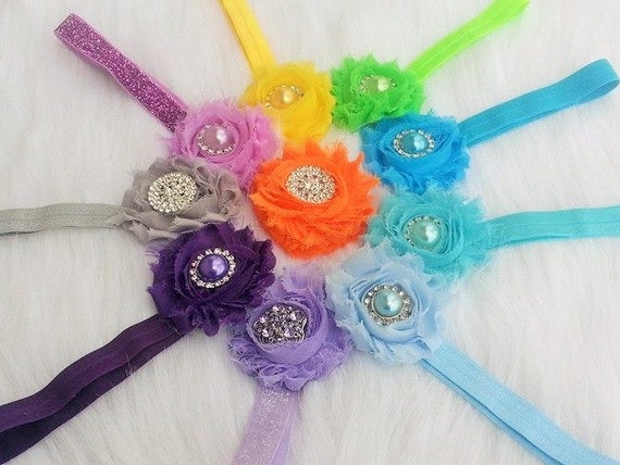 baby headband shabby bling 4 colors to choose from items similar to choose 4 headbands shabby chic headband baby headband shabby bling 4 colors to choose from items similar to choose 4 headbands shabby chic headband