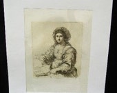 BARTOLOZZI Stipple Engraving Woman With A Book Antique Print From 1800's