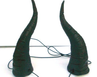 Maleficent Horns, Dragon, Maleficent Headpiece, Bull Horns, Big, Headband Demon Horn Head dressLightweight Costume, Black Cosplay, Costume,
