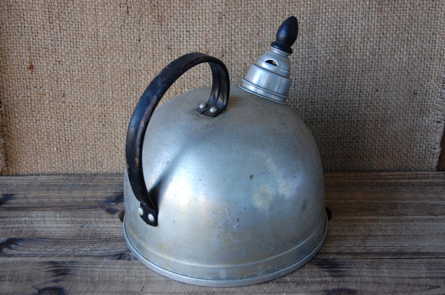 Vintage 1950's Aluminum Whistling Tea Kettle Mid Century