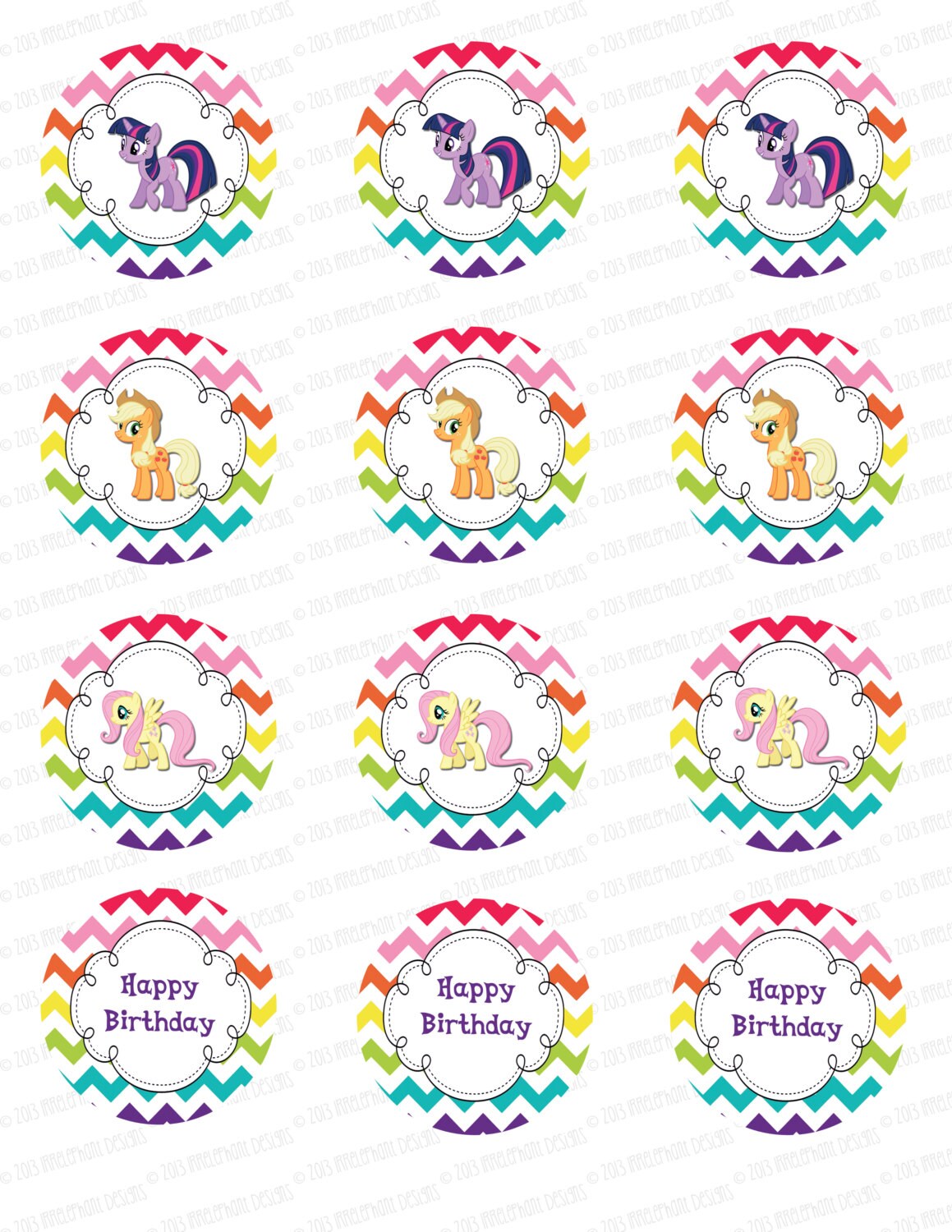 INSTANT DOWNLOAD My Little Pony Rainbow by IrrelephantDesigns