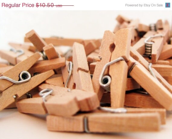 ON SALE - 100 Mini Clothespins - all natural wood Il_570xn