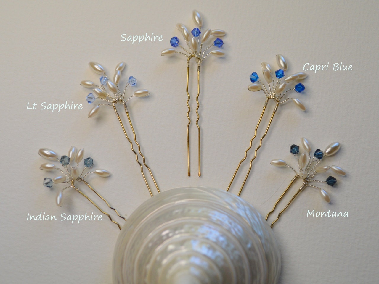Something Blue Bridal Hair Pins Blue Crystal Hair Pins