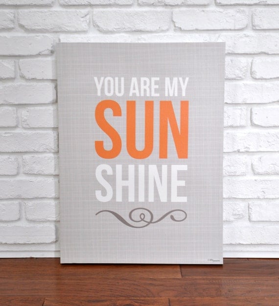 You Are My Sunshine Tan Canvas Wall Art by VickyBaroneDesigns