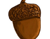Acorn Clip Art - hand painted clip art, acorn graphic, autumn graphic, acorn printable