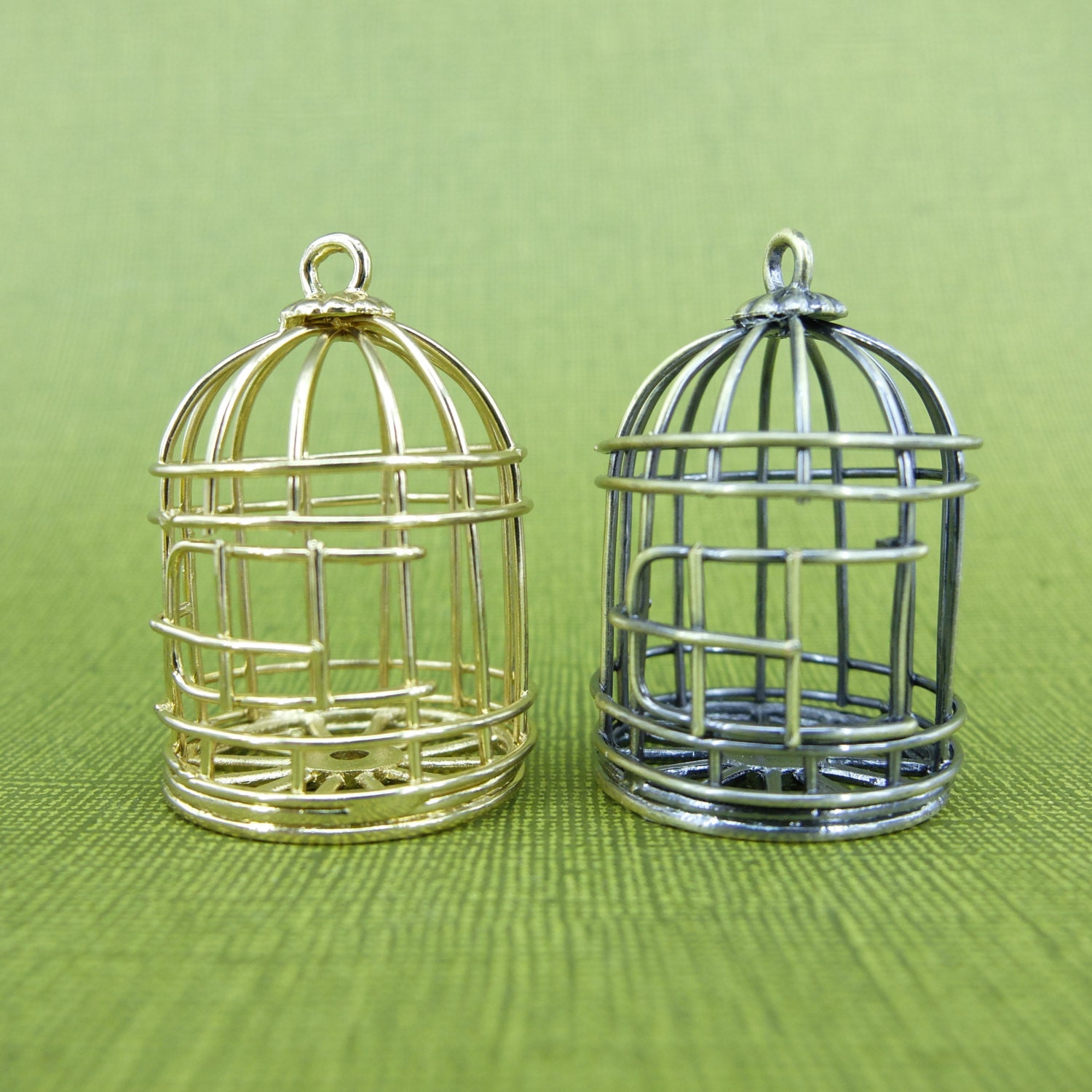 Miniature Bird Cage 2 Small birdcage Charm Wedding by MiniHands