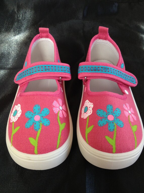 flowers painted on shoes