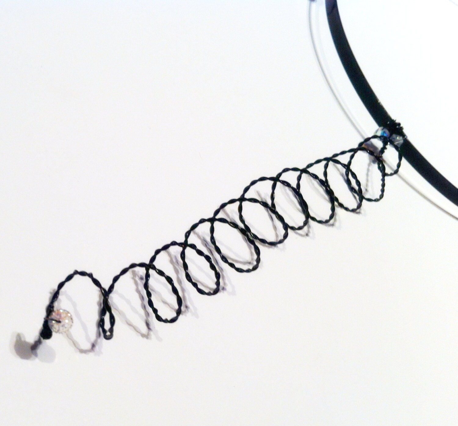 Black Wire Butterfly Antenna Headband Spiral Spring Bouncy