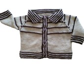 Items similar to Hand Knit Baby Boy Irish Turquoise Sweater Baby Girl ...
