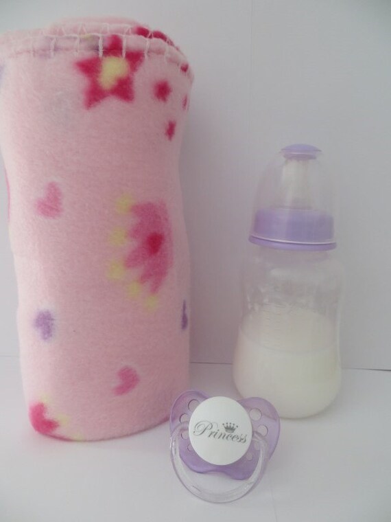 Reborn Baby Doll Blanket Bottle Pacifier 3 Piece Set Pinks