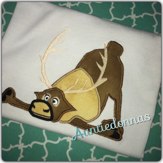 Items similar to Sven Frozen Snow reindeer Moose Custom appliqué