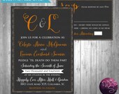 2PC "October Dark" Collection Invitation and Response Card (Printable Files Only) Halloween Wedding Invitation Printable Il_170x135