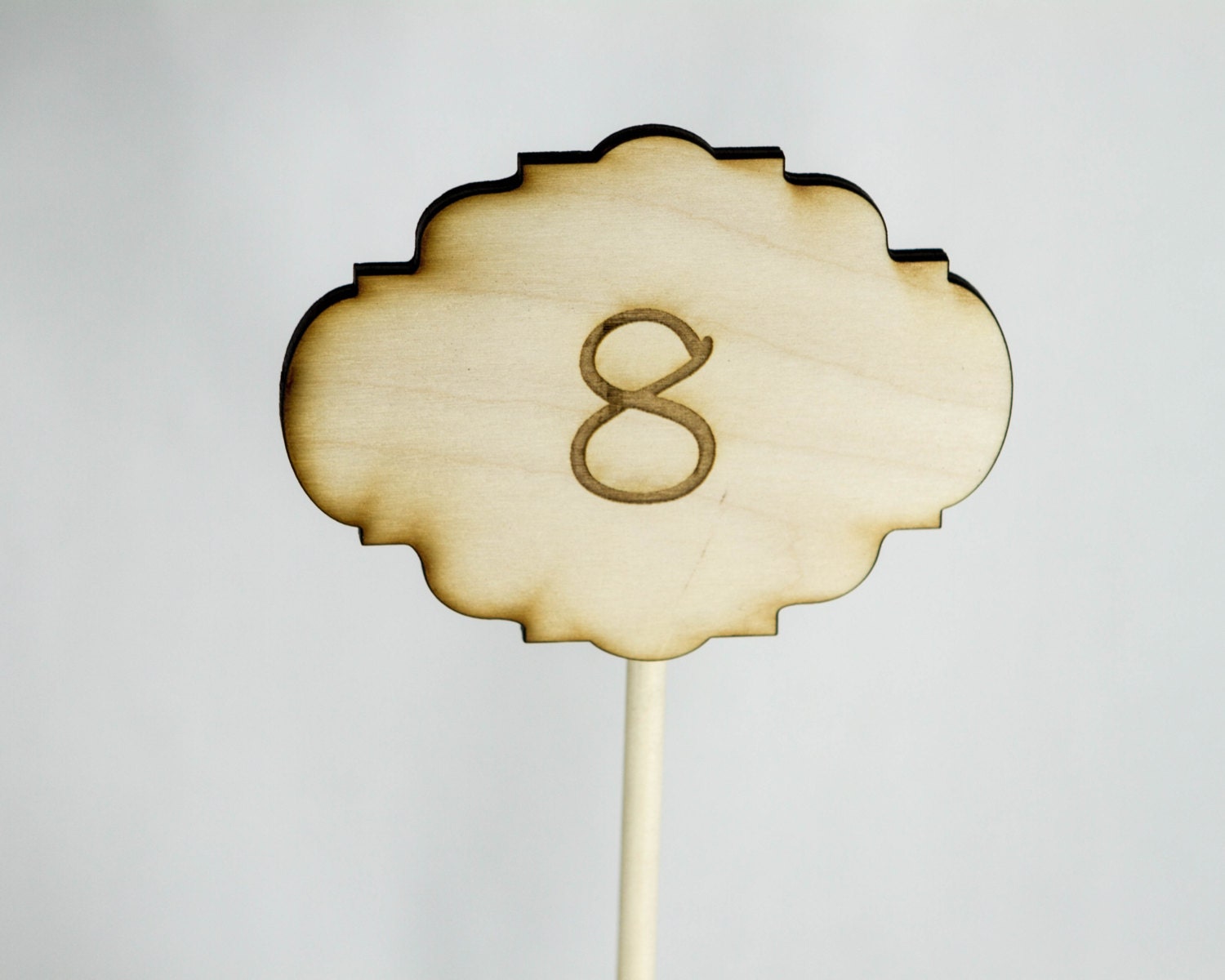 Durable Ornate Shabby Chic Wood Table Numbers -Laser Engraved Wedding Decor, Natural Wooden Party Accessory Rustic Country Wedding Sign