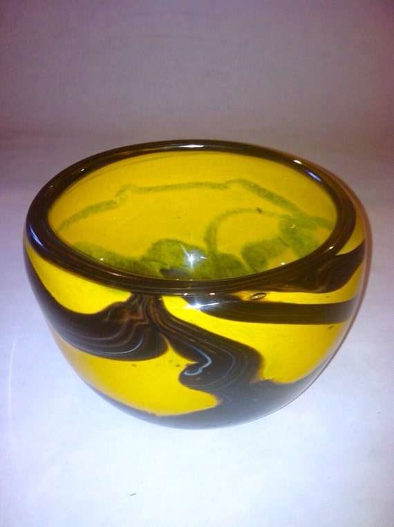 Hand Blown Glass Art Bowl Sunflower Glass Bowl