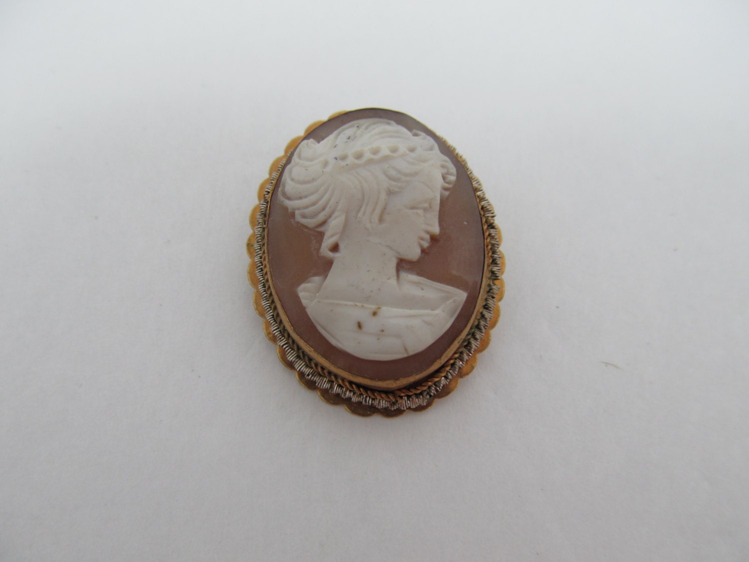 800 Silver & Vermeil Italian Cameo Brooch/Pendant Item W319