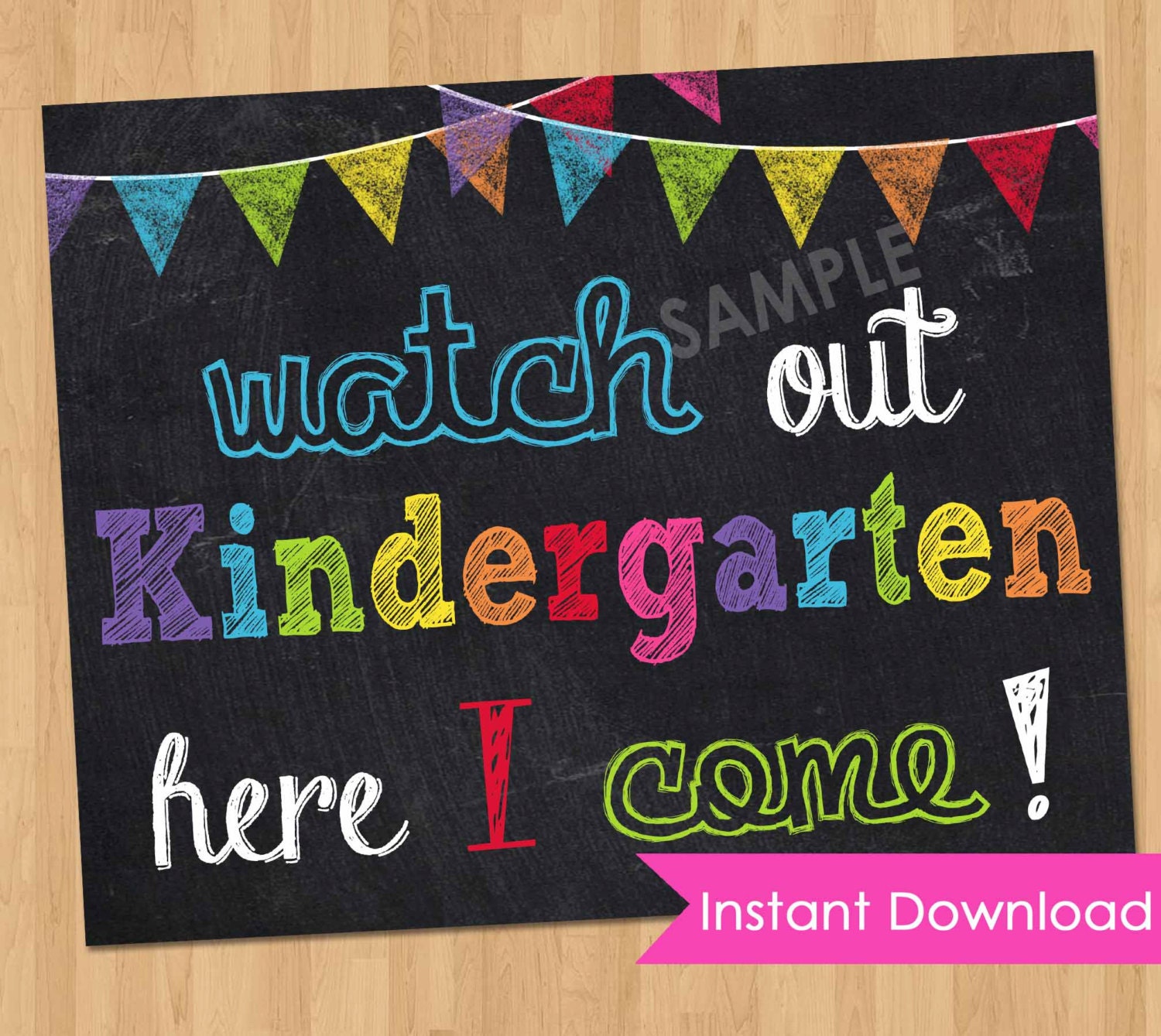 customize first day of kindergarten sign