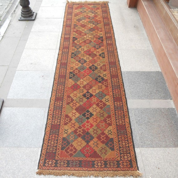 Vintage Turkish Kilim Runner by BUTTERFLYRugs on Etsy