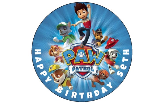 PAW PATROL EDIBLE cake Cupcake Round topper decoration party