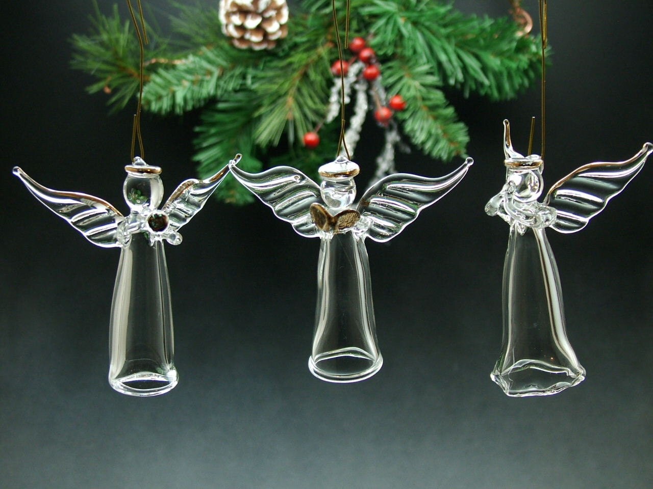 Hand Blown Glass Angel Ornament 