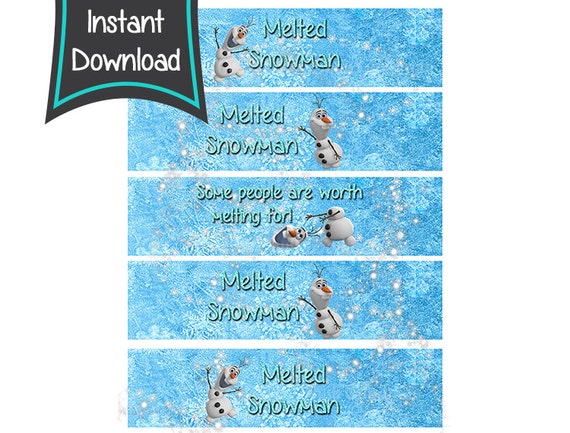 items similar to frozen water bottle labels printable diy digital