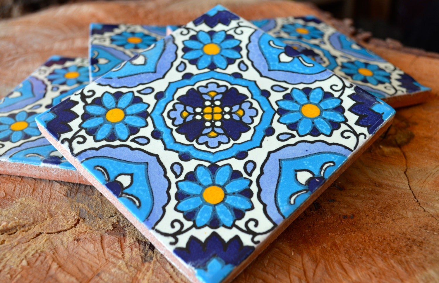 90 Mexican tiles hand painted.