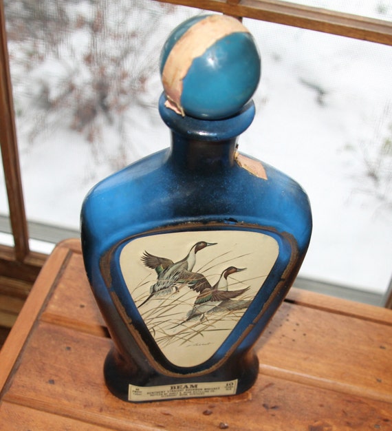 Vintage Jim Beam Wildlife Liquor Decanter with Duck Motif