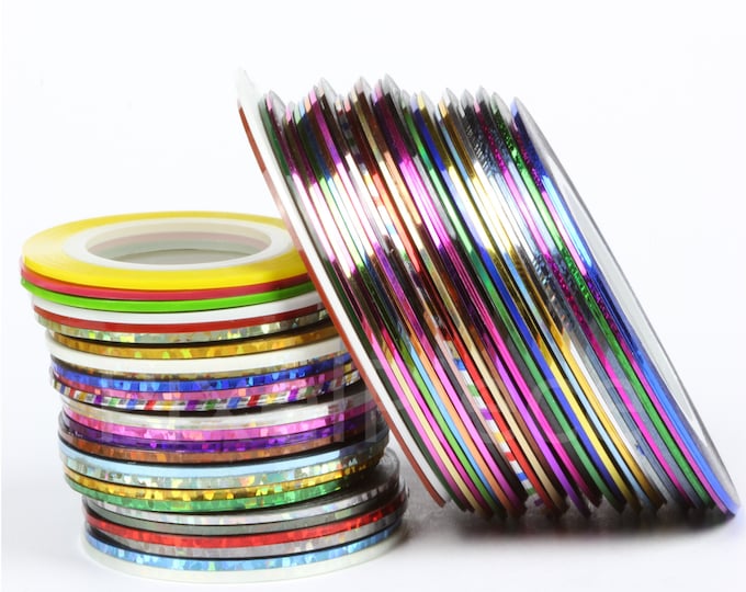 Nail Striping Tape Different Colors Adhesive Back Nail Tape Line Tape USA Seller Gold Silver Black Copper