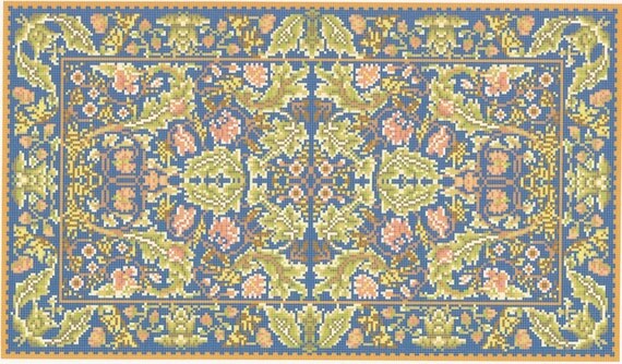 Acanthus Dollhouse Carpet CHART ONLY One by WhimsyWooMiniatures