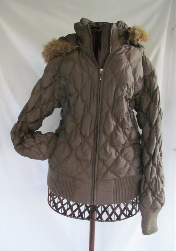 Puffer Chocolate Brown Bubble Jacket by ReVintageBoutique on Etsy