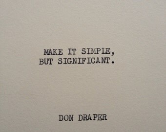 THE DON DRAPER: Typewriter quote on 5x7 cardstock